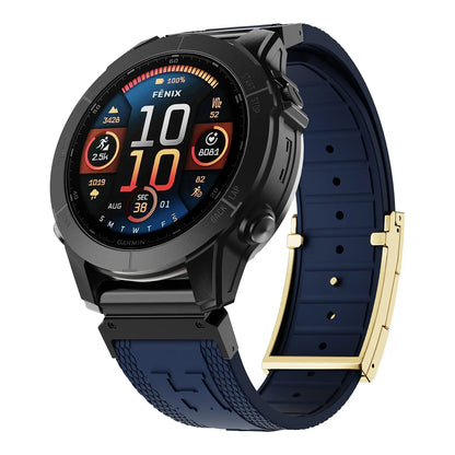 CRAZYGRASS Quick Fit Textured Silicone Watch Band for Fitbit Inspire and Garmin Fenix Series - Non-Slip, Waterproof Sport Strap in Orange [Watch Not Included]