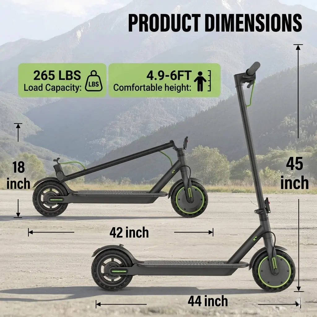 Foldable Smart Electric Scooter for Adults - 350W Motor, 19MPH Top Speed, 16-Mile Range, 8.5-Inch Tires, LED Lights, 5.2Ah Battery, Smart APP Control