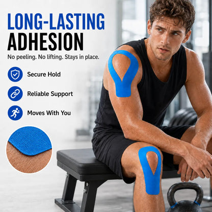 Uncut Elastic Stabilizing Sports Tape, Athletic Kinesiology Kinetic Tape, Waterproof, Sweat-Resistant, Skin-Friendly, Flexible, Breathable, Relieves Knee Pain & Sprains, Ideal for Exercise & Outdoor Activities, Stabilizing Sports Tapes