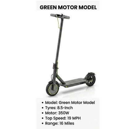 Foldable Smart Electric Scooter for Adults - 350W Motor, 19MPH Top Speed, 16-Mile Range, 8.5-Inch Tires, LED Lights, 5.2Ah Battery, Smart APP Control