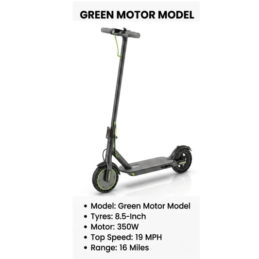 Foldable Smart Electric Scooter for Adults - 350W Motor, 19MPH Top Speed, 16-Mile Range, 8.5-Inch Tires, LED Lights, 5.2Ah Battery, Smart APP Control