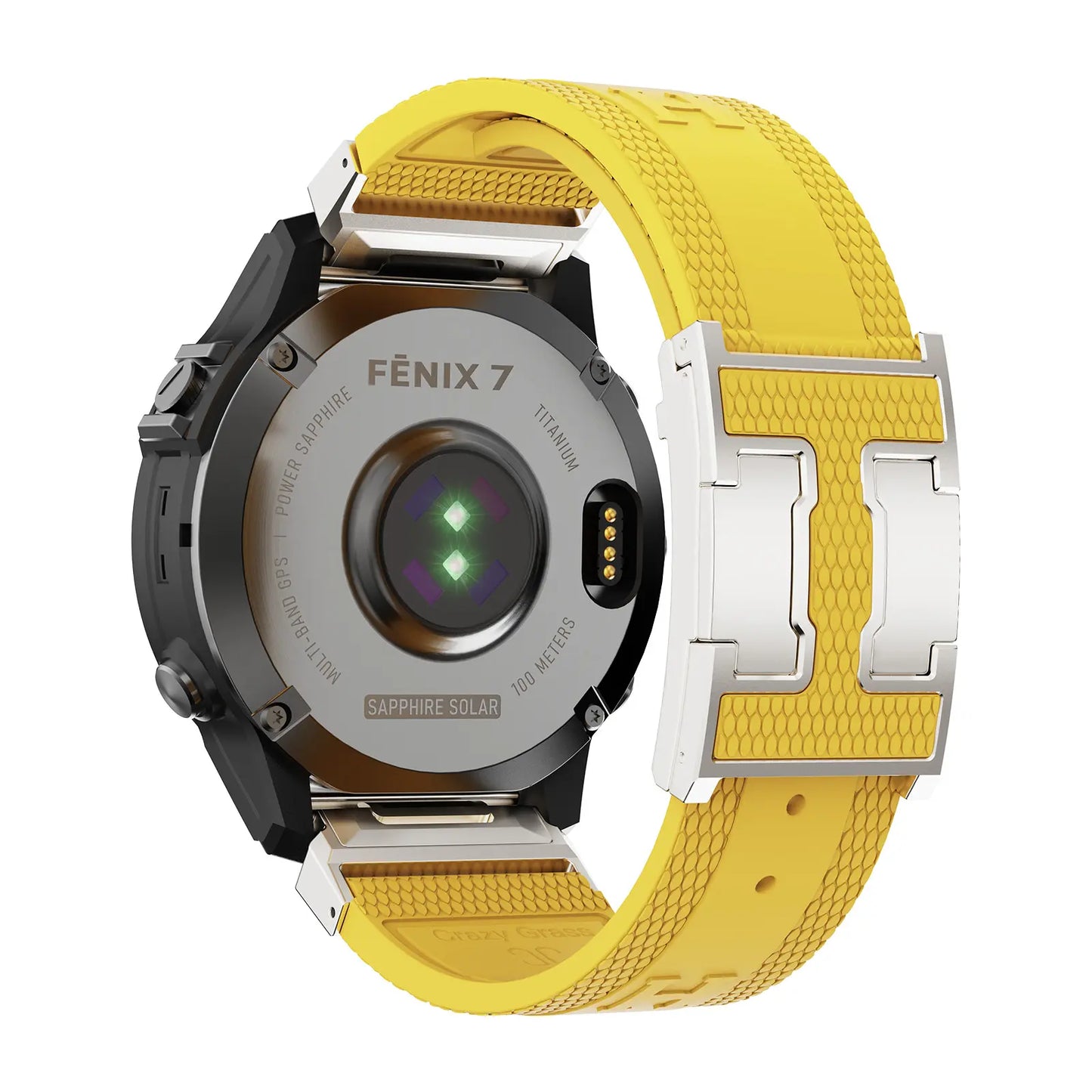 CRAZYGRASS Quick Fit Textured Silicone Watch Band for Fitbit Inspire and Garmin Fenix Series - Non-Slip, Waterproof Sport Strap in Orange [Watch Not Included]