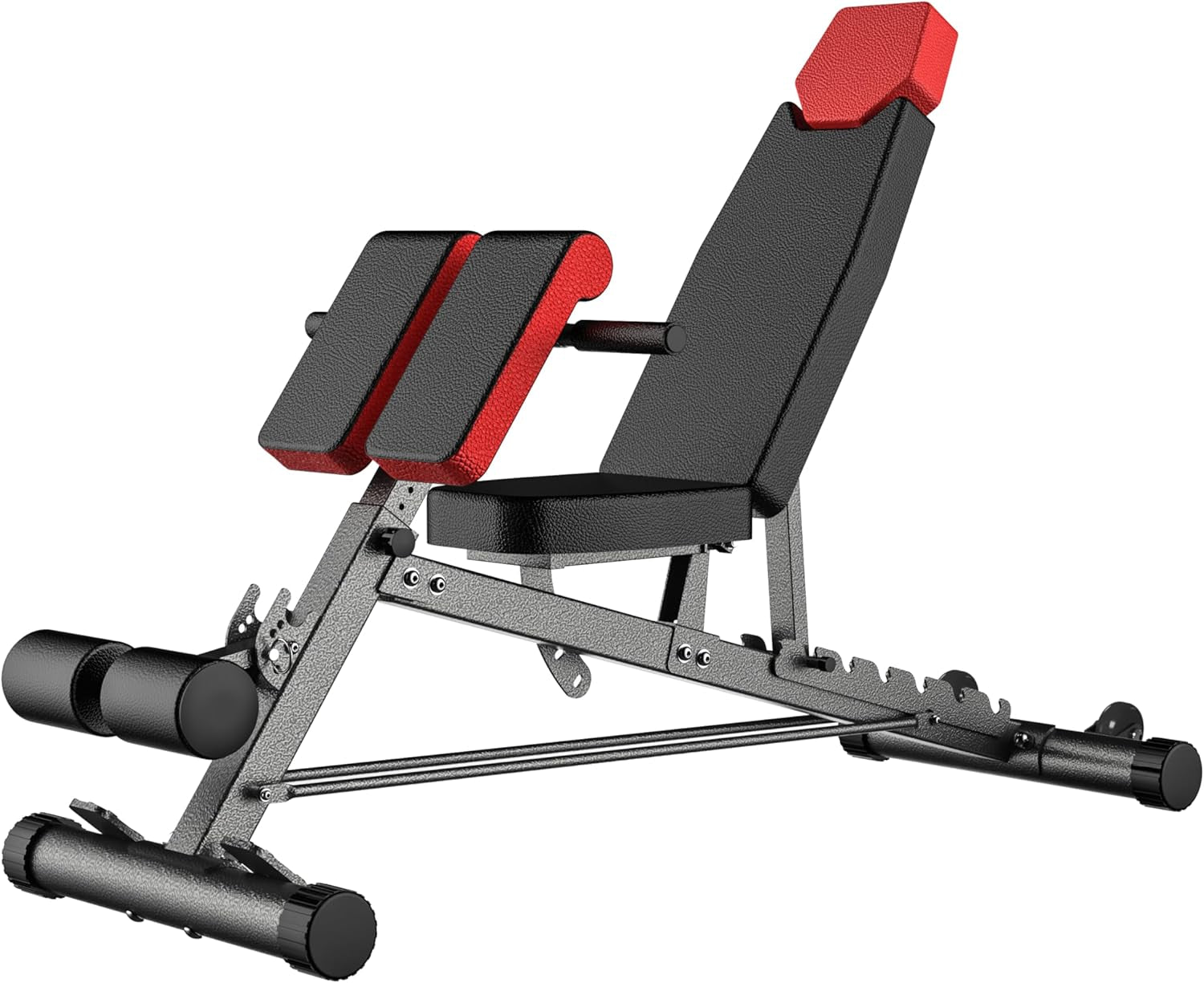 Finer Form Multi-Functional FID Weight Bench for Full-Body Workouts – Hyper Back Extension, Roman Chair, Adjustable Ab Sit-Up, Incline/Decline, and Flat Bench