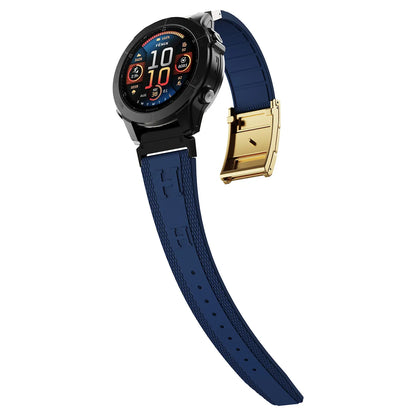 CRAZYGRASS Quick Fit Textured Silicone Watch Band for Fitbit Inspire and Garmin Fenix Series - Non-Slip, Waterproof Sport Strap in Orange [Watch Not Included]