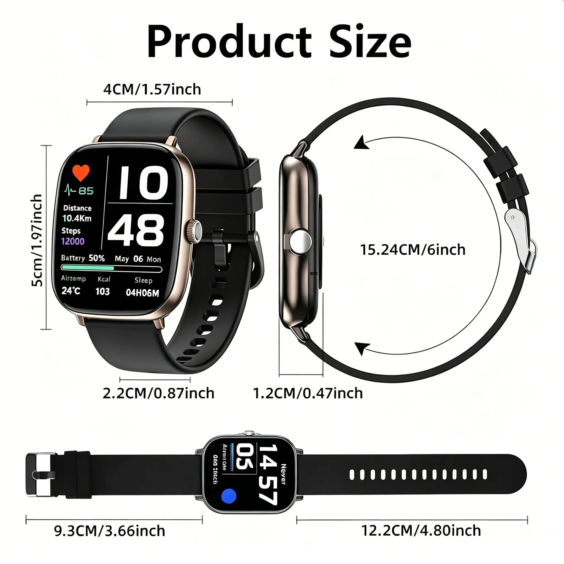 2026 New Fashion Smart Watch, Wireless Calling/Dial, 100+ Sport Mode, Calling Reminder and Rejection, Message Reminder, IP67 Waterproof, Smart Watch for Android Iphone Devices, Activity Tracker for Men Women, Wearable Devices, Fall Gift