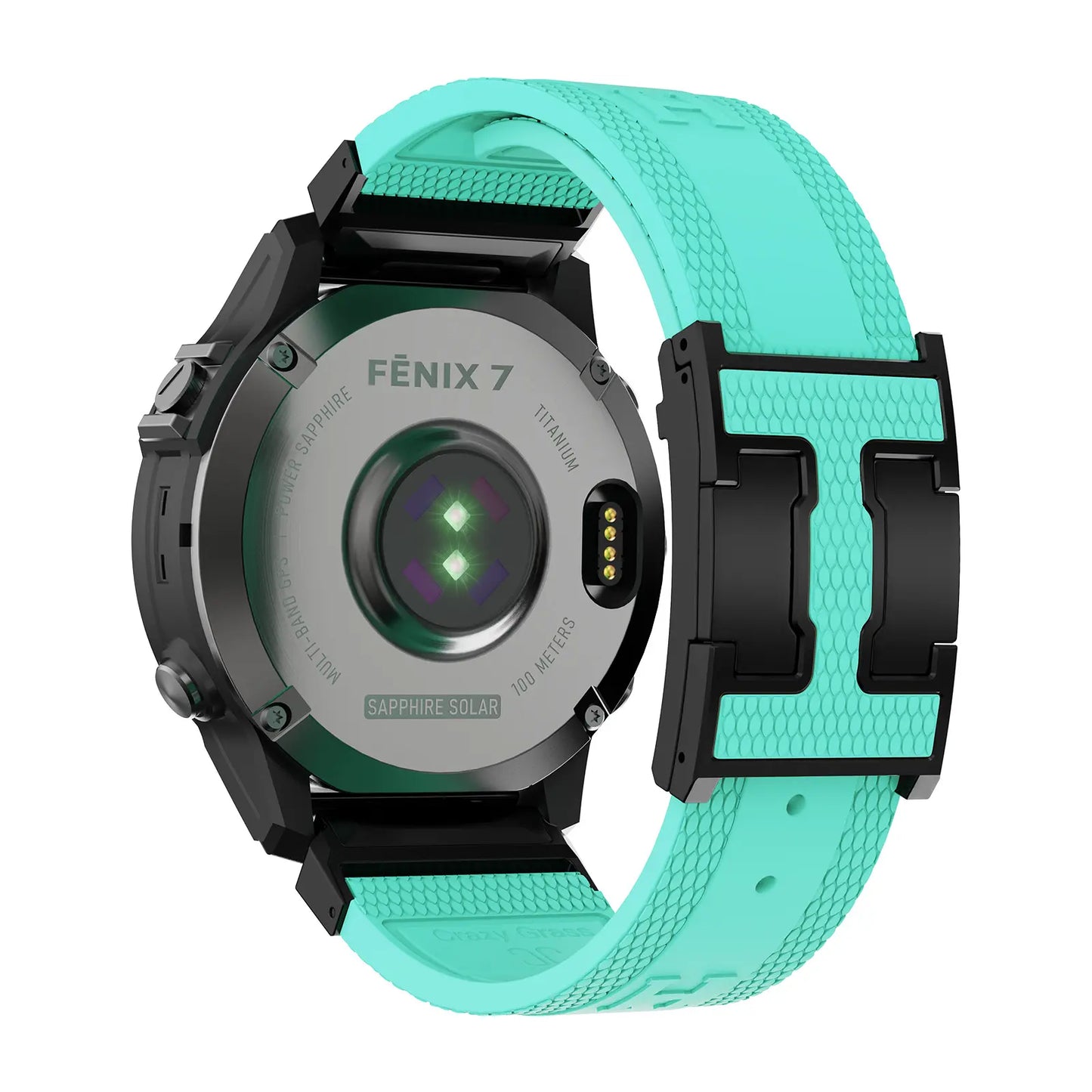 CRAZYGRASS Quick Fit Textured Silicone Watch Band for Fitbit Inspire and Garmin Fenix Series - Non-Slip, Waterproof Sport Strap in Orange [Watch Not Included]