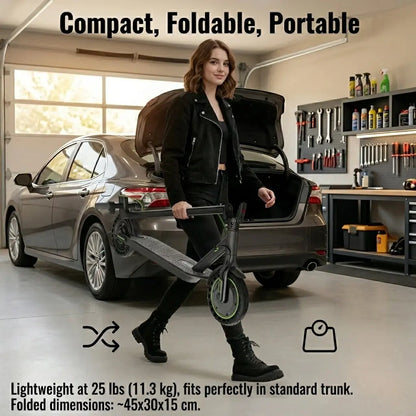 Foldable Smart Electric Scooter for Adults - 350W Motor, 19MPH Top Speed, 16-Mile Range, 8.5-Inch Tires, LED Lights, 5.2Ah Battery, Smart APP Control