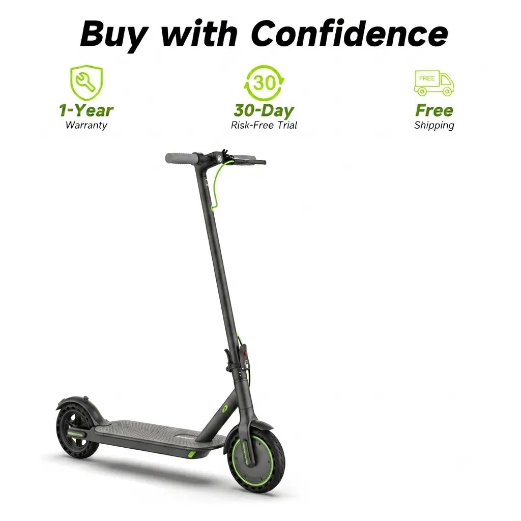 Foldable Smart Electric Scooter for Adults - 350W Motor, 19MPH Top Speed, 16-Mile Range, 8.5-Inch Tires, LED Lights, 5.2Ah Battery, Smart APP Control