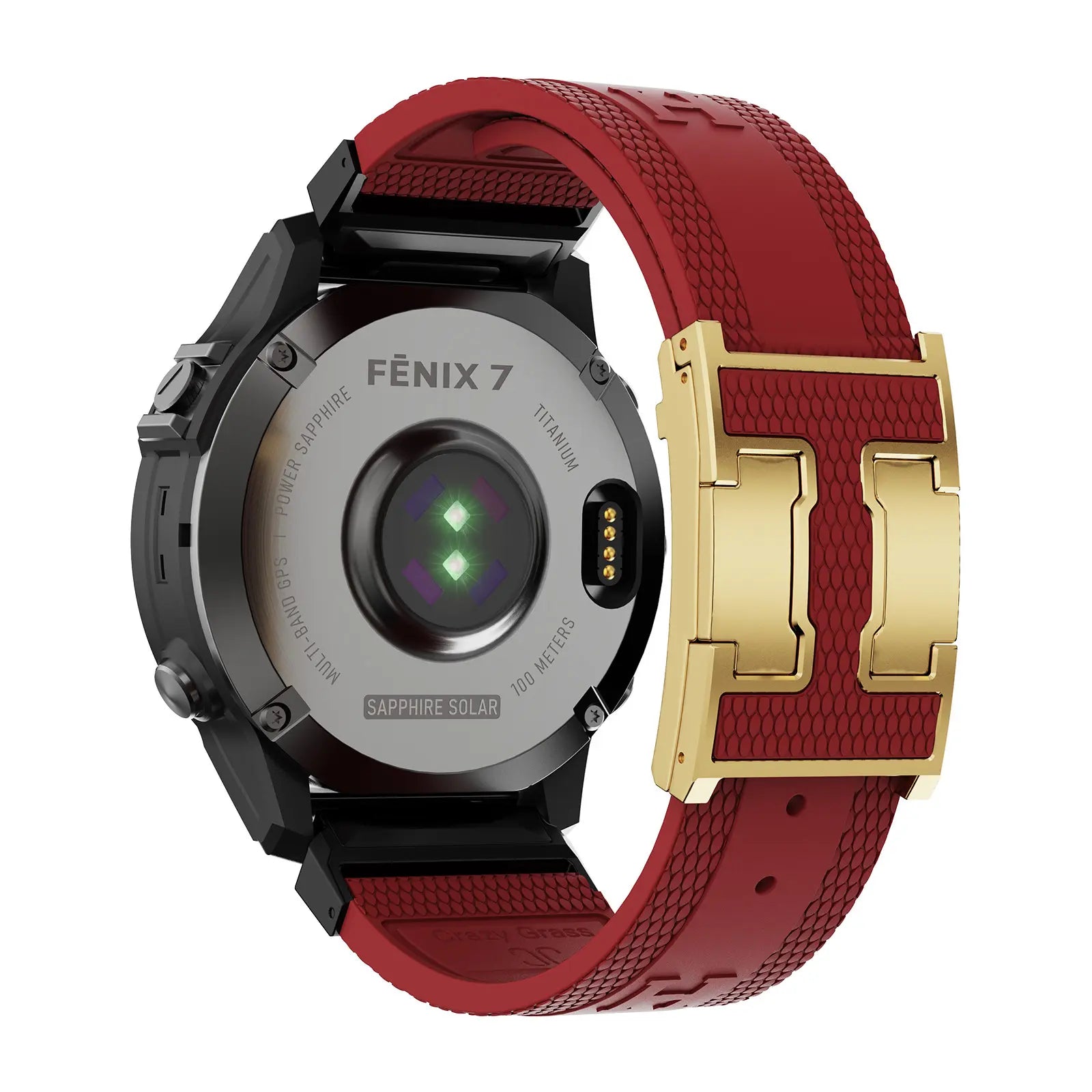 CRAZYGRASS Quick Fit Textured Silicone Watch Band for Fitbit Inspire and Garmin Fenix Series - Non-Slip, Waterproof Sport Strap in Orange [Watch Not Included]