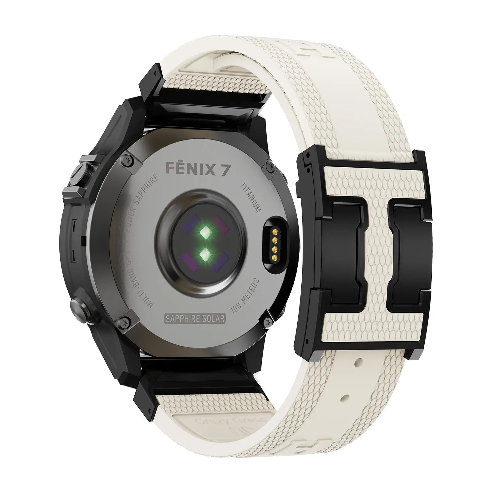 CRAZYGRASS Quick Fit Textured Silicone Watch Band for Fitbit Inspire and Garmin Fenix Series - Non-Slip, Waterproof Sport Strap in Orange [Watch Not Included]