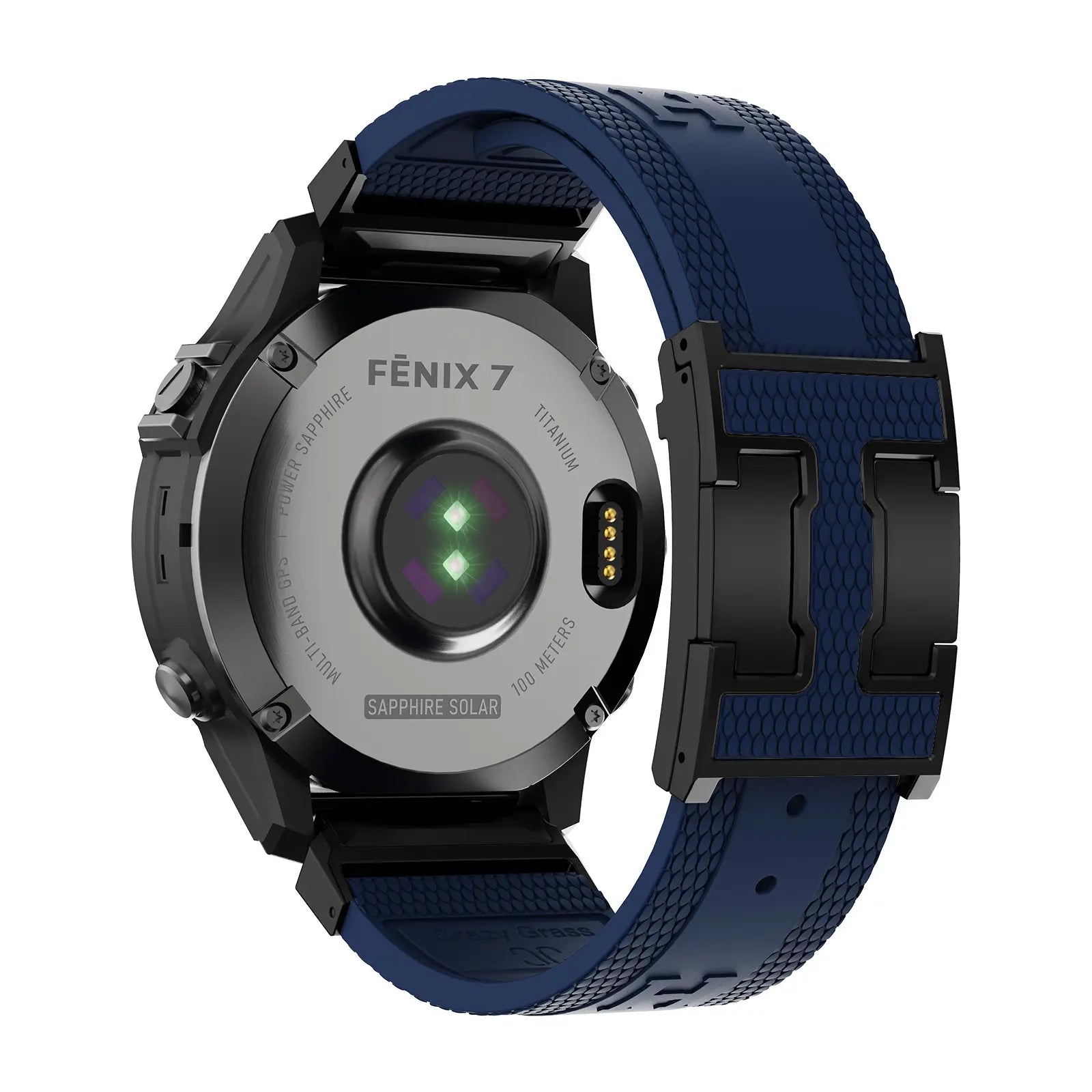 CRAZYGRASS Quick Fit Textured Silicone Watch Band for Fitbit Inspire and Garmin Fenix Series - Non-Slip, Waterproof Sport Strap in Orange [Watch Not Included]